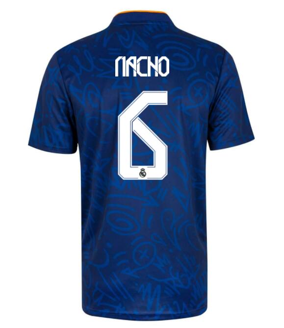 2021/22 Real Madrid Away Kit Soccer Jersey with Nacho 6 printing